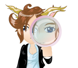 cartoon little cat girl v.0012 sticker #7204865