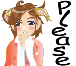 cartoon little cat girl v.0012 sticker #7204869