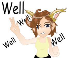 cartoon little cat girl v.0012 sticker #7204873