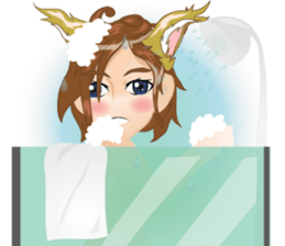 cartoon little cat girl v.0012 sticker #7204888