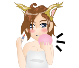 cartoon little cat girl v.0012 sticker #7204889