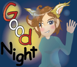 cartoon little cat girl v.0012 sticker #7204891