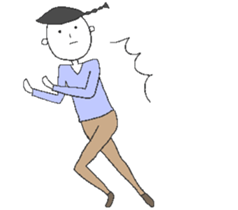 Boys and cats with expressionless face. sticker #7205022