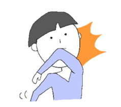 Boys and cats with expressionless face. sticker #7205023