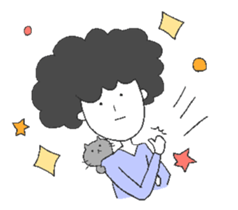 Boys and cats with expressionless face. sticker #7205026