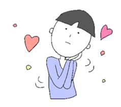 Boys and cats with expressionless face. sticker #7205027