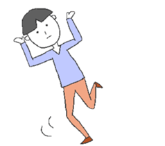 Boys and cats with expressionless face. sticker #7205031