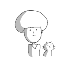 Boys and cats with expressionless face. sticker #7205037