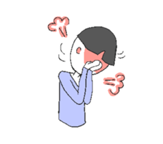 Boys and cats with expressionless face. sticker #7205041