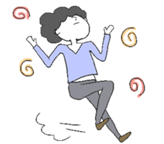 Boys and cats with expressionless face. sticker #7205043