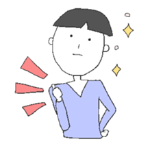 Boys and cats with expressionless face. sticker #7205047