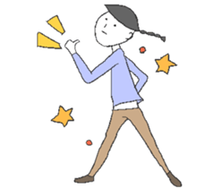 Boys and cats with expressionless face. sticker #7205048