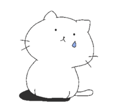 Boys and cats with expressionless face. sticker #7205055