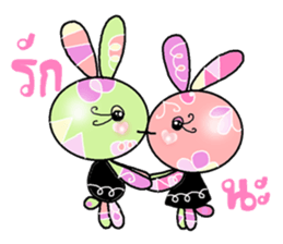 Happy lovely bunny sticker #7206186