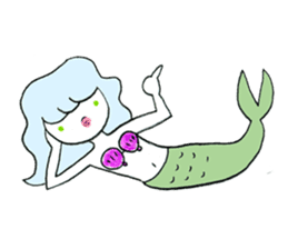 Whimsical mermaid sticker #7207137