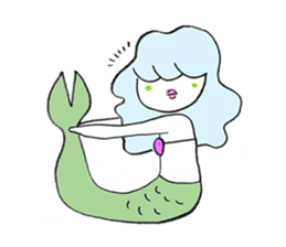 Whimsical mermaid sticker #7207138