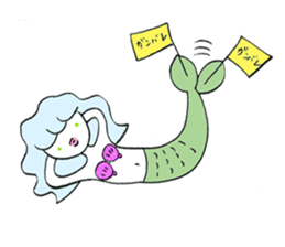 Whimsical mermaid sticker #7207140
