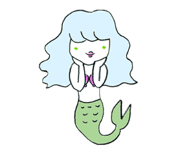 Whimsical mermaid sticker #7207146
