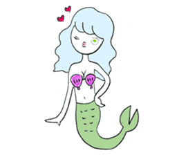 Whimsical mermaid sticker #7207147