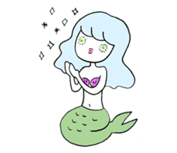 Whimsical mermaid sticker #7207148