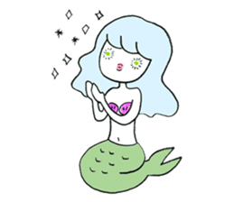 Whimsical mermaid sticker #7207148