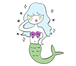 Whimsical mermaid sticker #7207149