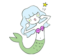 Whimsical mermaid sticker #7207150