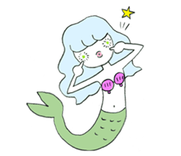 Whimsical mermaid sticker #7207150