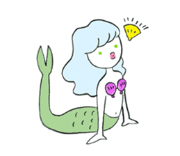 Whimsical mermaid sticker #7207151