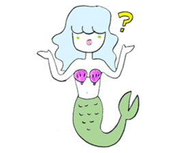 Whimsical mermaid sticker #7207152