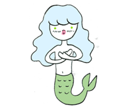 Whimsical mermaid sticker #7207153