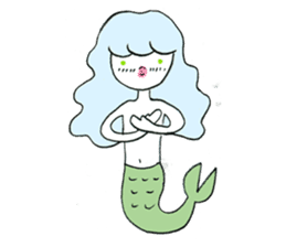 Whimsical mermaid sticker #7207153