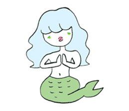 Whimsical mermaid sticker #7207154