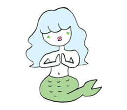 Whimsical mermaid sticker #7207154