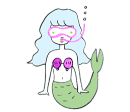 Whimsical mermaid sticker #7207155
