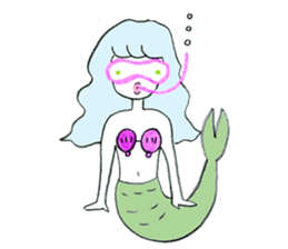 Whimsical mermaid sticker #7207155