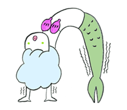 Whimsical mermaid sticker #7207156