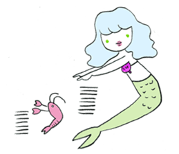 Whimsical mermaid sticker #7207157