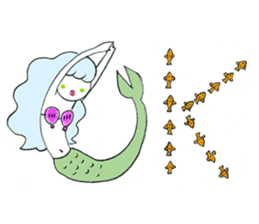 Whimsical mermaid sticker #7207158