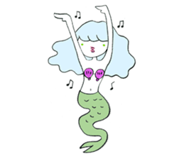 Whimsical mermaid sticker #7207159