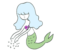 Whimsical mermaid sticker #7207163