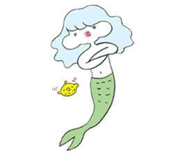 Whimsical mermaid sticker #7207166