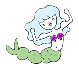 Whimsical mermaid sticker #7207167