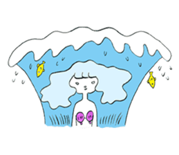 Whimsical mermaid sticker #7207168