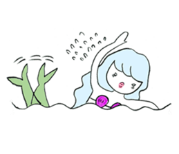 Whimsical mermaid sticker #7207169