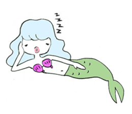 Whimsical mermaid sticker #7207171
