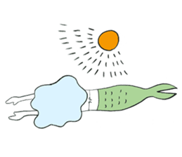 Whimsical mermaid sticker #7207172