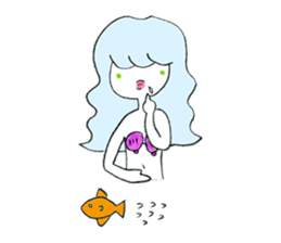 Whimsical mermaid sticker #7207173