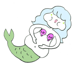 Whimsical mermaid sticker #7207174
