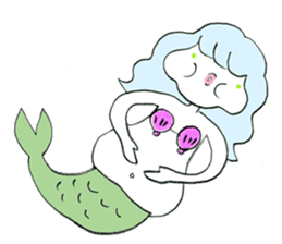 Whimsical mermaid sticker #7207174